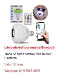 Título do anúncio: Lâmpada led toca música Bluetooth  