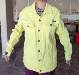 Título do anúncio: Jaqueta Masculina Amarela Sarja Cotton<br><br><br>