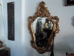 Título do anúncio: espelho resina pintura em ouro.
