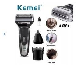 Título do anúncio: Máquina Aparador Cabelo Barba Nariz Kemei (produto novo)