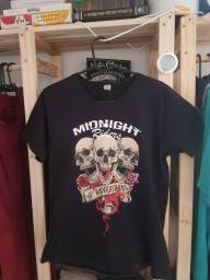 Título do anúncio: tshirt camiseta skull caveira e rosas