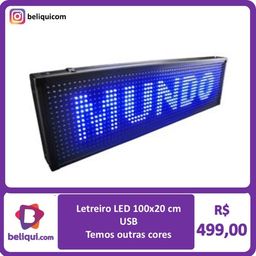 Título do anúncio: Letreiro Digital - Painel LED - 100x20 USB |