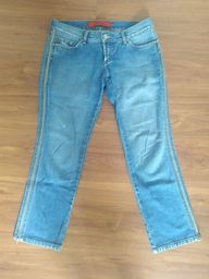 Título do anúncio: calça Patogê Original jeans escura zíper lateral - entrego