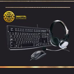 Título do anúncio: Kit teclado e mouse óptico + headset com microfone som stereo - receba em casa!!