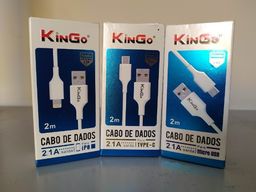 Título do anúncio: Cabo carregador kingo 2 metros Tipo C - Iphone - Micro USB v8