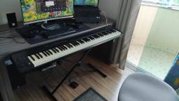 Título do anúncio: Teclado Controlador M-Audio Prokeys 88SX - Piano Digital - Acompanha Suporte
