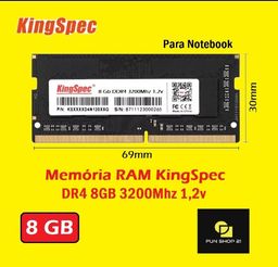 Título do anúncio: Memória Ram DDR4 8GB 3200Mhz KingSpec (Para Notebook)