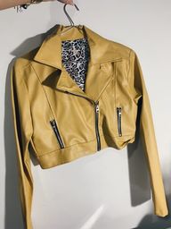 Título do anúncio: jaqueta de couro amarela nova 