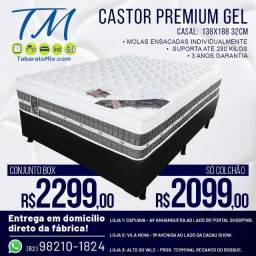Título do anúncio: Conjunto  Casal  Castor Premium Gel   32 CM Molas Ensacadas Pocket  ! 3 Anos de Garantia!