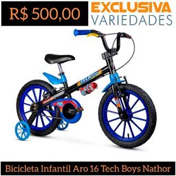 Título do anúncio: Bicicleta Infantil Aro 16 Tech Boys Nathor
