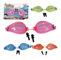 Título do anúncio: Kit Natação Inf Óculos + Protetor De Ouvido Rosa Ou Azul
