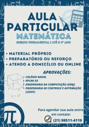 Aulas Particulares de Matemática e Química para alunos do CSVP