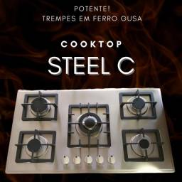 Título do anúncio: Cooktop 5 bocas em aço inox escovado, cooktop 90cm, cooktop para cozinha