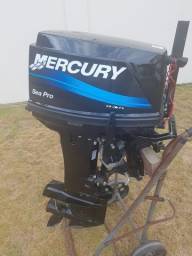 Título do anúncio: Motor de Popa Mercury 25 Sea Pro, 30 HP, pouco uso, revisado.