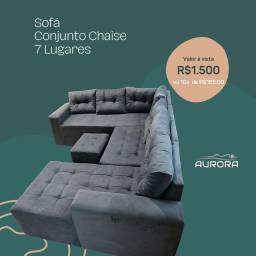 Título do anúncio: Conjunto sofá chaise 7 lugares completo frete grátis 