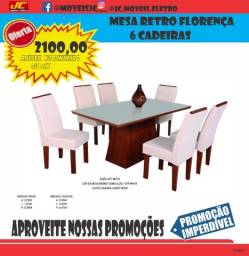 Título do anúncio: Mesa Retro  Florença 6 Cadeiras JC Moveis