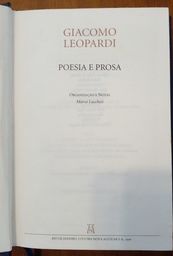 Título do anúncio: Livro Giacomo Leopardi Nova Aguilar 1° edição 