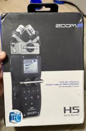 Título do anúncio: Gravador Digital Zoom H5 4 Canais + Acessórios e Case