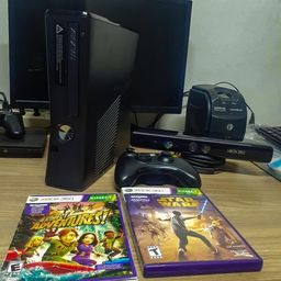 Título do anúncio: Xbox 360 Slim + Controle + Kinect + 2 jogos