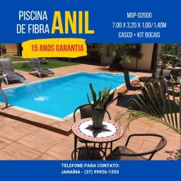 Título do anúncio: Ja - Piscina 7,00 x 3,20 x 1,00/1,40m - piscina de fibra + kit bocais