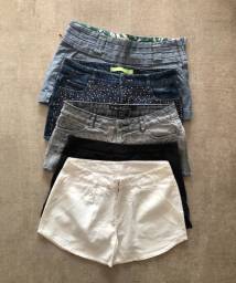 Título do anúncio: Shorts jeans e tecido - lote com 5