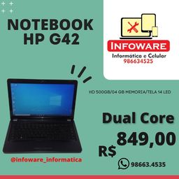 Título do anúncio: Notebook Hp G42 HD500GB/04GB Memoria/Garantia