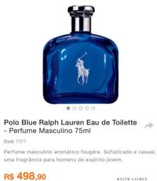 Título do anúncio: Perfume importado masculino Ralph Lauren 75 ml