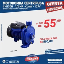 Título do anúncio: Motobomba Centrífuga CM130H 1/2 HP