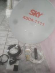 Título do anúncio: Antena sky com tudo completo aparelho os cabo , o cabo HDMI tudo 