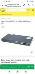 Título do anúncio: Switch Cisco WS-C2960+24PC-L Catalyst