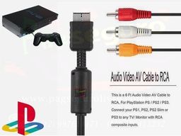 Título do anúncio: Cabo PS2 componente Cabo Áudio Vídeo AV Rca Para PS1, PS2 e PS3 2 metro com 3 RCA