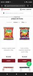Título do anúncio: Frutas Congeladas Original Food pacote 1,02kg