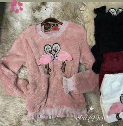 blusa de frio de flamingo
