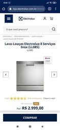Título do anúncio: Lava-Louças Electrolux 8 Serviços Inox (LL08S) - 127V