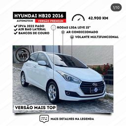 Título do anúncio: Hyundai HB20 Premium Ano 2016 - Carro Impecável 