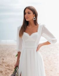 Título do anúncio: Vestido Longo Daiana Branco Noiva