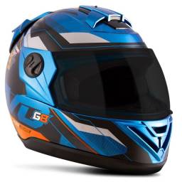 Título do anúncio: Capacete de moto evo g8 evolution azul brilhante