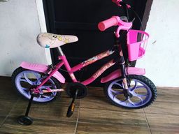 Título do anúncio: Bicicleta infantil aro 16 da Barbie rodas lilás 