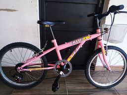 Título do anúncio: Bicicleta infantil aro 20 Caloi ceci rosa com cestinha 