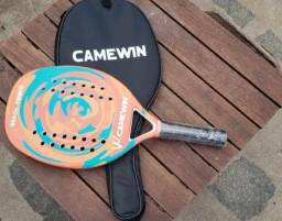 Título do anúncio: Raquete Beach Tennis Nova Camewin Fibra Carbono + Capa Original Grátis
