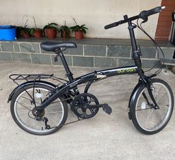 Título do anúncio: Bicicleta Eco+ Dobrável, Aro 20, 6 velocidades, Durban usada + capacete Atrio