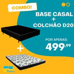 Título do anúncio: Base Casal + Colchão D20 - Super Oferta