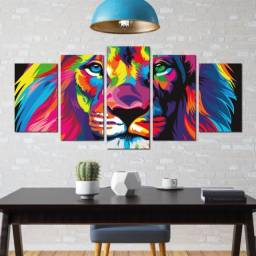 Título do anúncio: Quadro Mosaico Leão de Judá, Colorido e Moderno