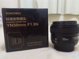 Título do anúncio: Lente Yongnuo para Nikon 50mm 1.8 em Estado de Nova