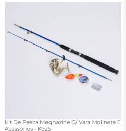 Título do anúncio: Kit De Pesca Meghazine C/ Vara Molinete E Acessórios