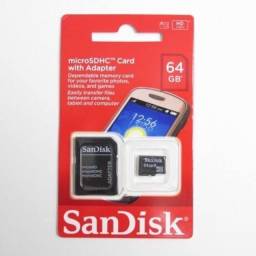 Título do anúncio: Cartão De Memória 64GB SanDisk Micro Sd + Adaptador