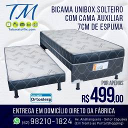 Título do anúncio: Bicama Unibox Solteiro com Cama Auxiliar 7cm Espuma Selada! Frete Grátis!!