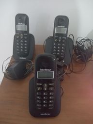 Título do anúncio: Kit telefone sem fio - Intelbras - 3 aparelhos na cor preta.