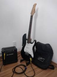 Título do anúncio: Guitarra Harmony Regulada + Amplificador Meteoro MG-10