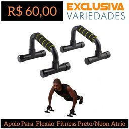 Título do anúncio: Apoio Para Flexão Fitness Preto/Neon Atrio